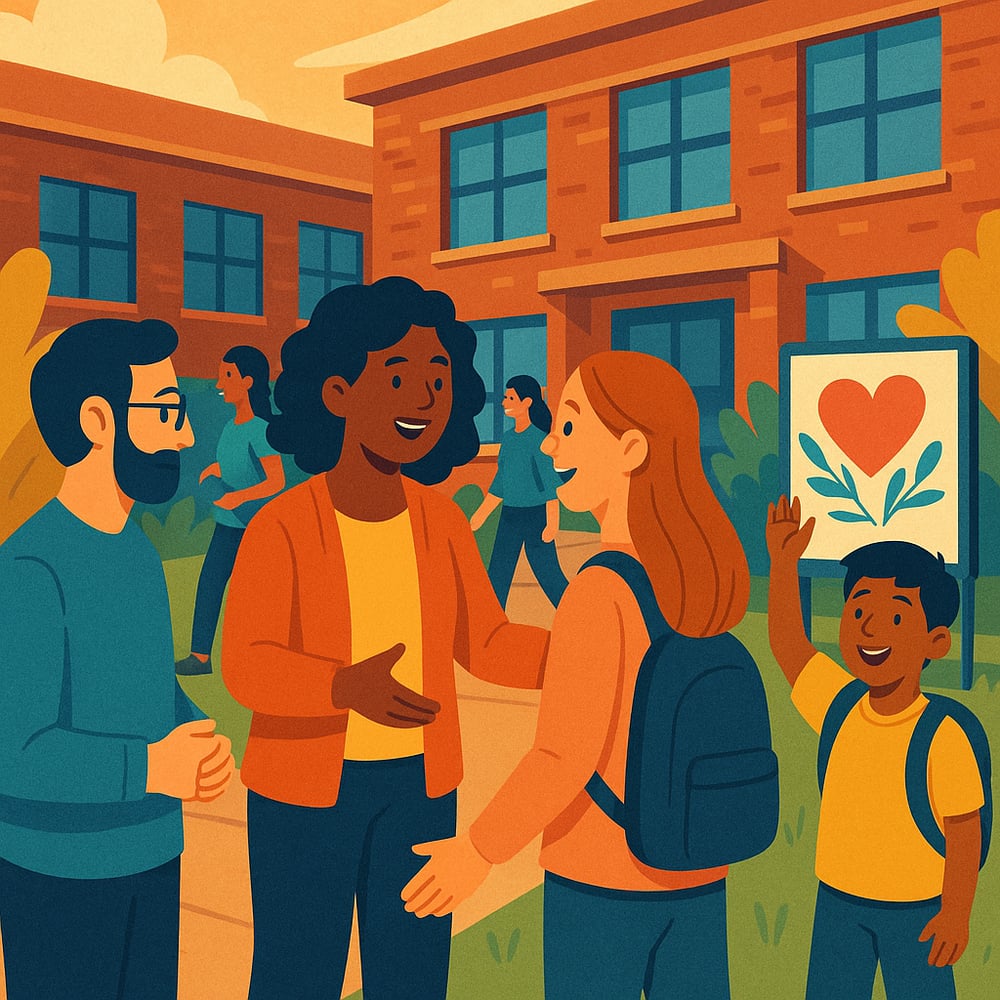 engaging others in the school community with well being with no text-1