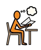 Widgit illustration of student reading book