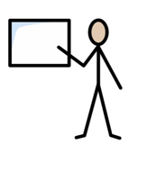 Widget Stick man in front of whiteboard